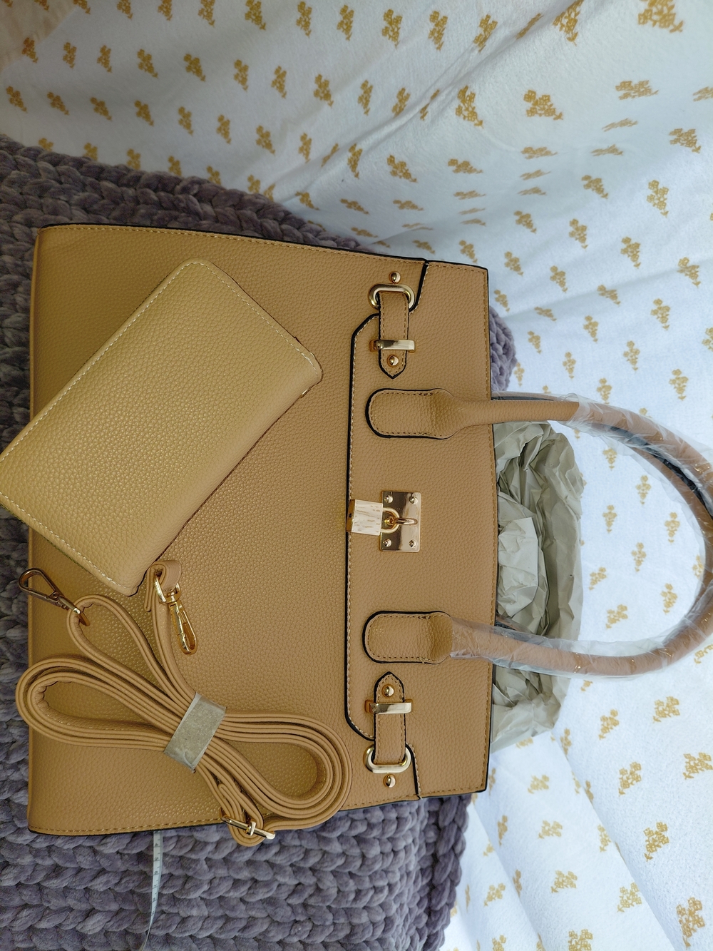 Women’s Structured Tote Bag in Camel - Unbranded